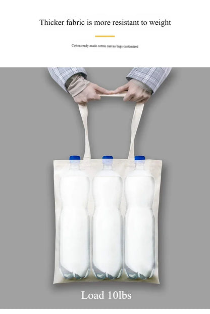 Custom Name White Canvas Tote Bag Large Capacity Foldable Supermarket Shopping Bag for Women Shopper Personalized Handbags.