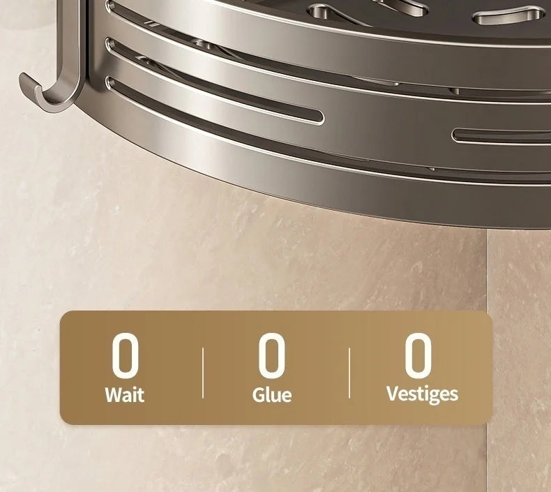 Saugnapf perforationsfreier Raum Aluminium Badezimmer Lagerregal Badezimmer Dreieckskorb Wandaufhänger Badezimmer Eckaufbewahrung