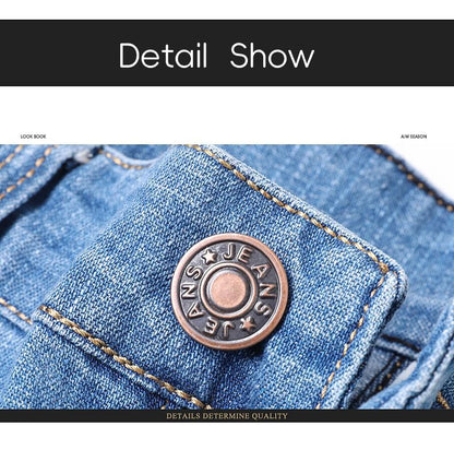 Summer Thin Men's Elastic Cotton Jeans Fashion Blue Comfortable Business Straight Casual Pants Brand Male Clothes Trousers.