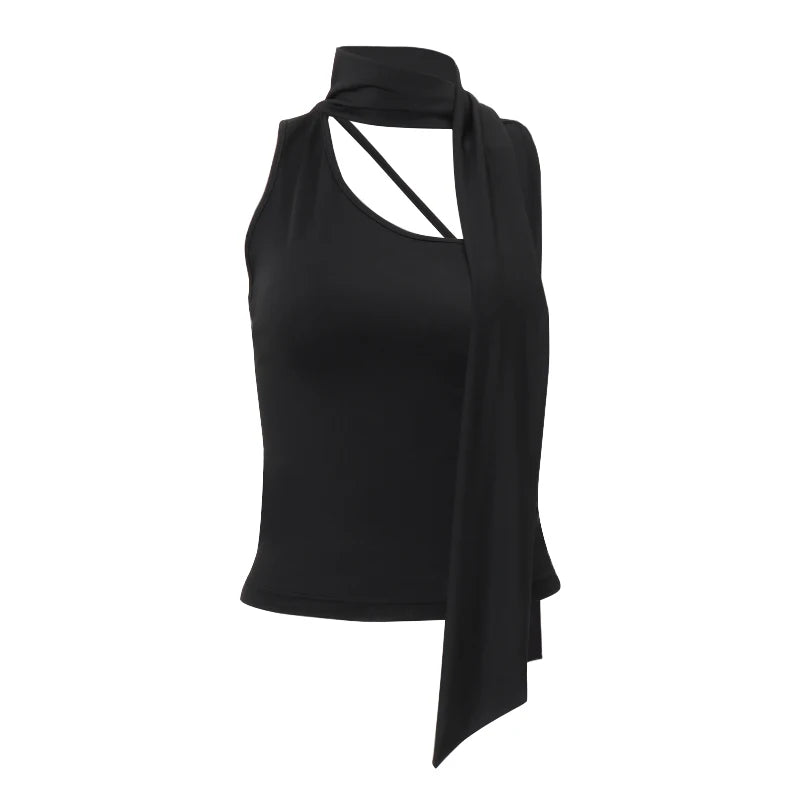 WhereMery Irregular Black Off Shoulder Tube Top Y2K Fashion Sleeveless Backless Tops Autumn New For 2025 High Street Women Vest.