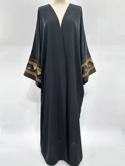 White Black Open Batwing Kimono Abaya Dubai  Islam Muslim Dress For Women Kebaya Kaftan Robe Musulmane Caftan Marocain Femme.