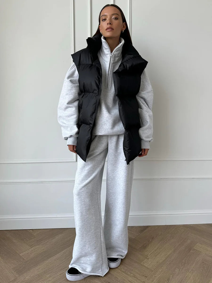 Talenza Damen-Weste aus Baumwolle, neu, ärmellos, sportlich, lässig, einfarbig, Winter, warme Weste, Jacke, Weste, Damen-Baumwolljacke