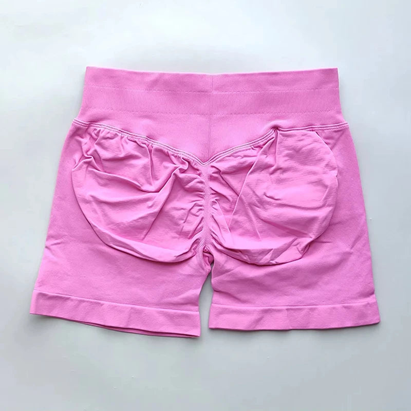 Yoga Shorts Resistance Exercise Shorts Seamless Low Waist Scrunch Bum Gym Shorts Workout Biker Short Stretch Fitness Sportwear.