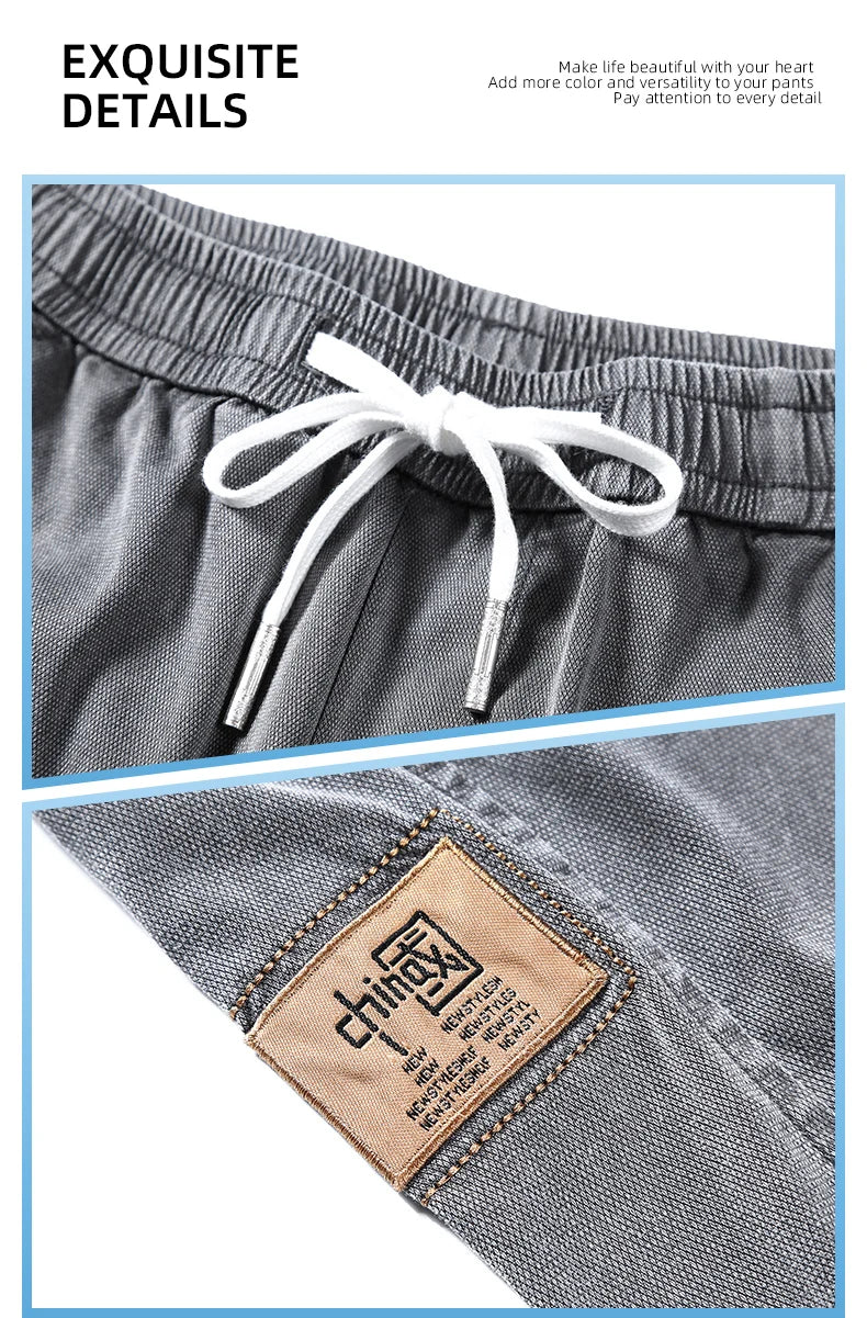 Men's Lyocell Loose Cuffed Tapered Pants 2025 Summer Autumn Comfortable Breathable Casual Long Pants Plus Size 5XL.