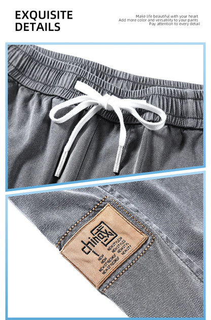 Men's Lyocell Loose Cuffed Tapered Pants 2025 Summer Autumn Comfortable Breathable Casual Long Pants Plus Size 5XL.