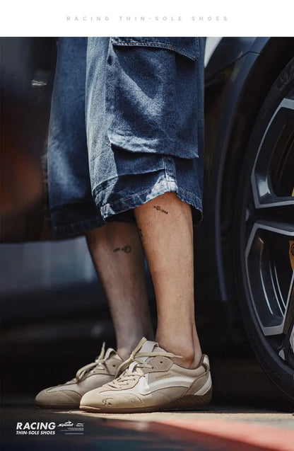 Maden Unisex Summer Vintage Patchwork Racing Shoes Breathable German Trainers Sneakers Thin Sole Casual Lace-Up Sporty Shoes