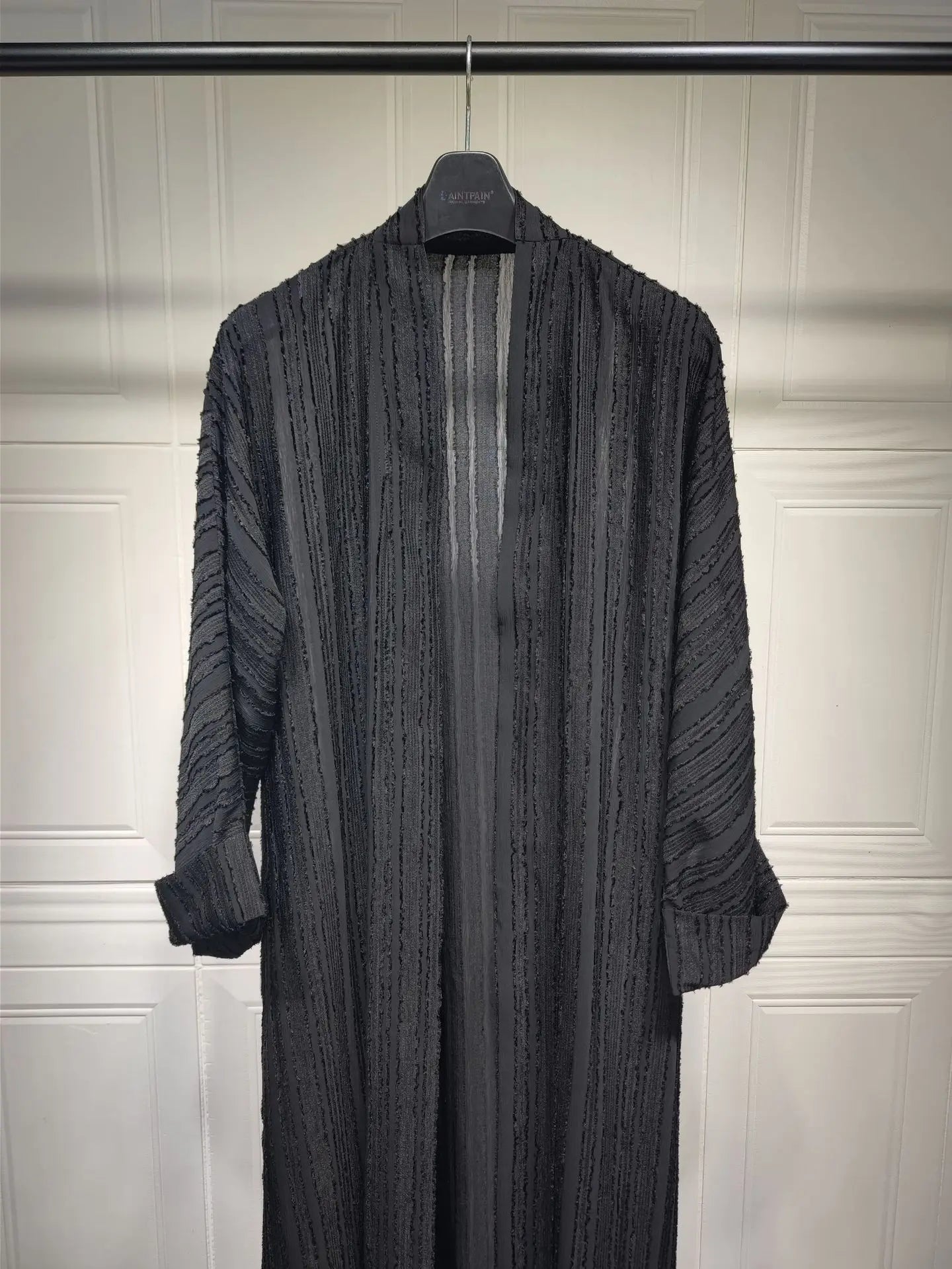 2024 New Fashion Muslim Kimono Abaya Solid Striped Retro Ethnic Cardigan Robe Dubai Middle Eastern Saudi Arabia Eid Clothes.