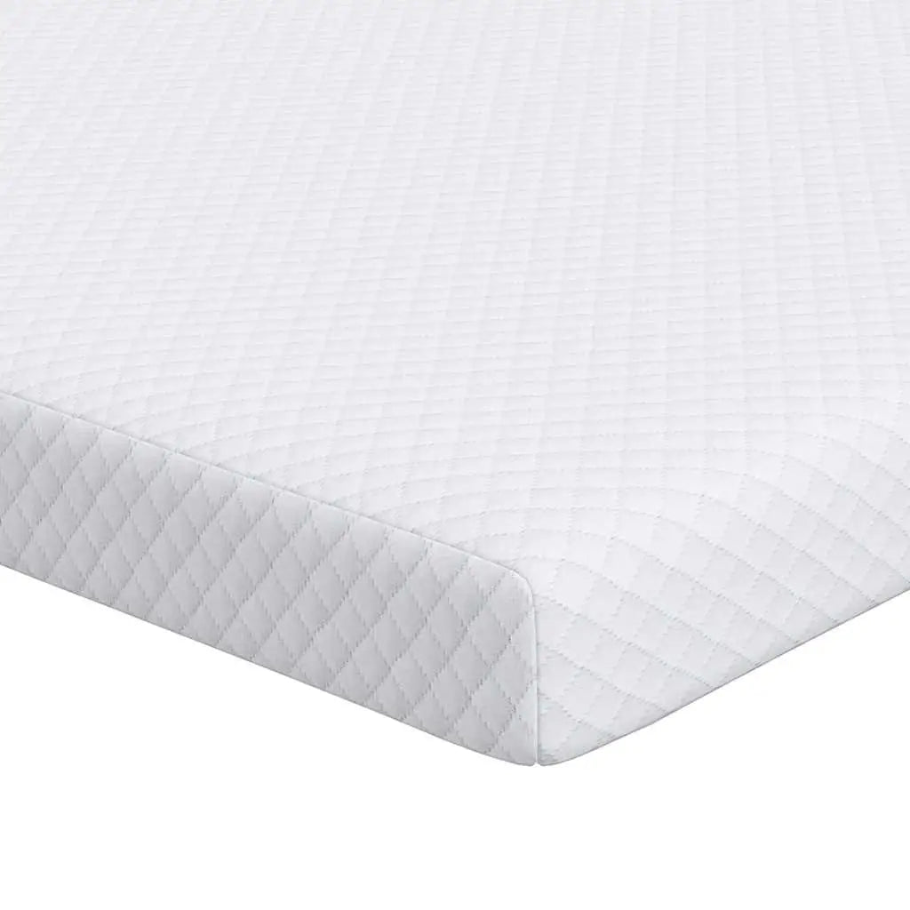 Cozy White Mattress Pad 140x190cm Soft Polyester Jacquard Fabric Bedding Protector.