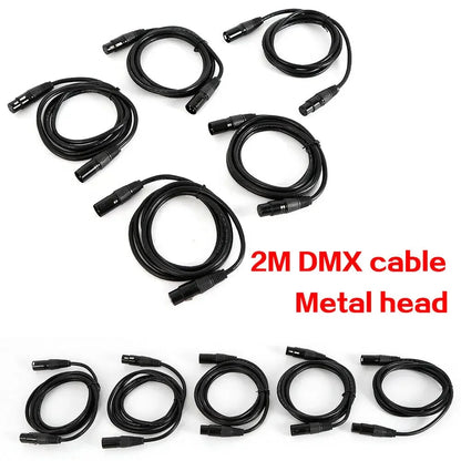 10pcs 2m DMX Cable 3-Pin XLR Wire For Various Stage Light Moving Head Light Preventt Transmission Interferences Of Digital Audio.