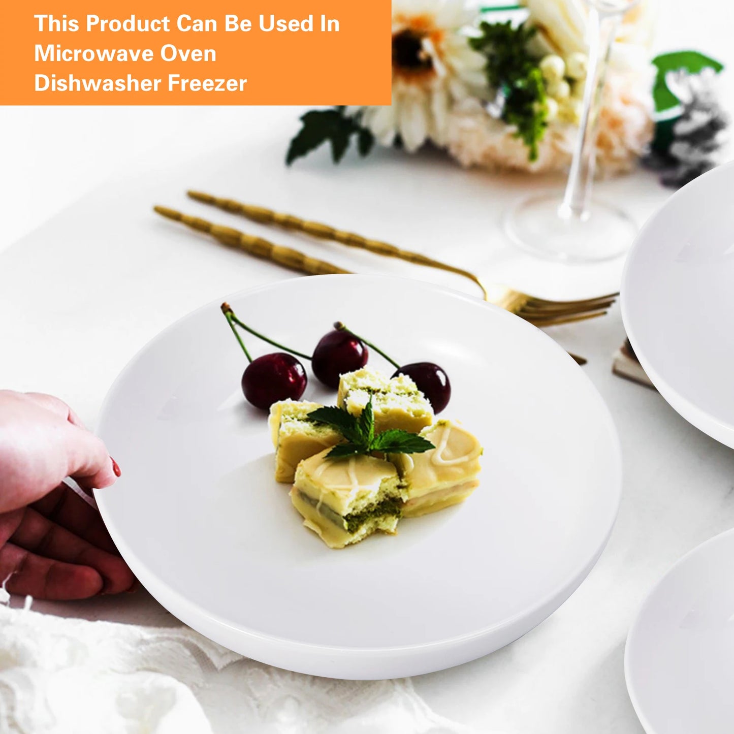 Pasta Bowls, 6 Pack 8 Inch Salad Bowl Set, Kitchen Porcelain Pasta Plates, Large Ceramic Shallow Bowls for Serving Dinner Noodle.