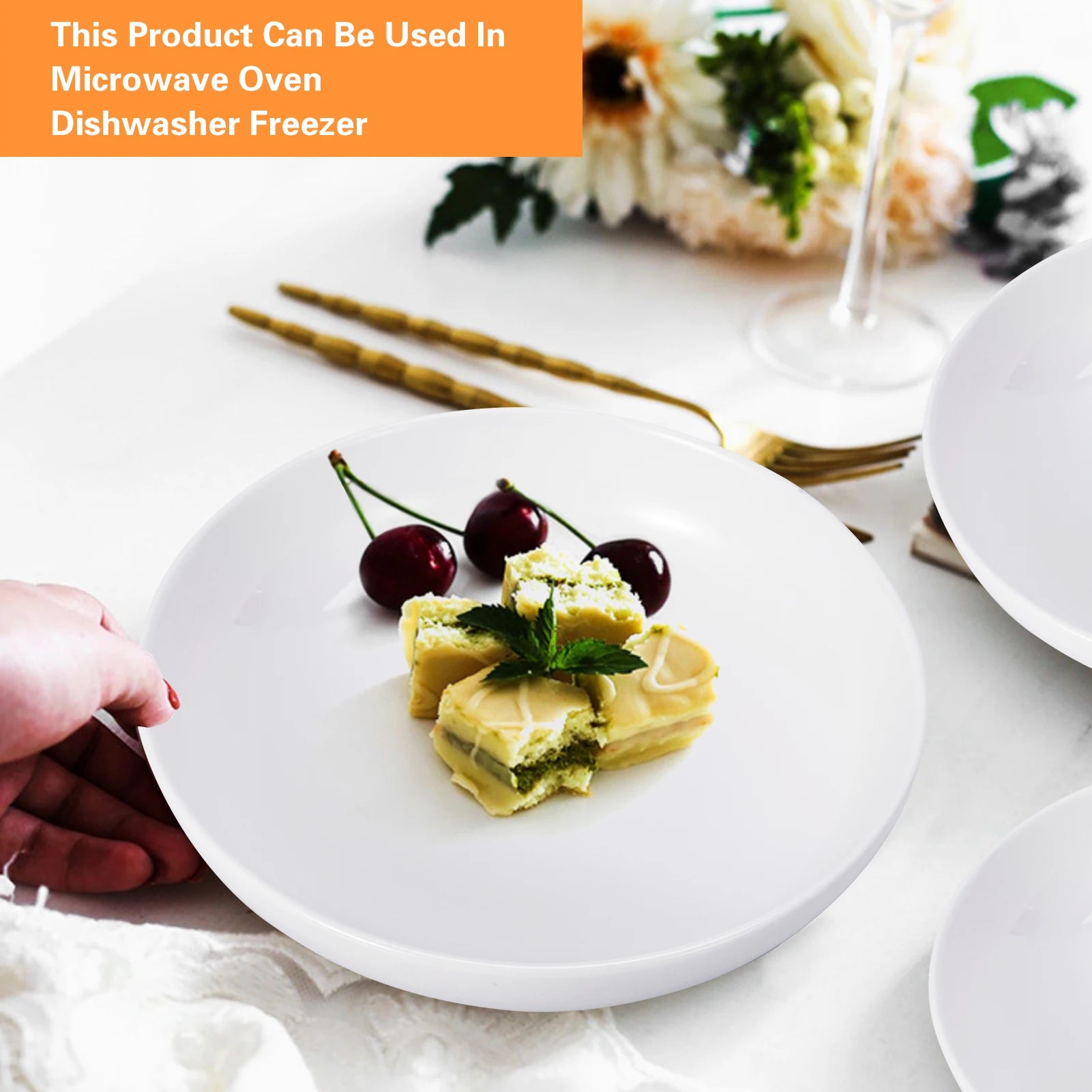 Pasta Bowls, 6 Pack 8 Inch Salad Bowl Set, Kitchen Porcelain Pasta Plates, Large Ceramic Shallow Bowls for Serving Dinner Noodle.