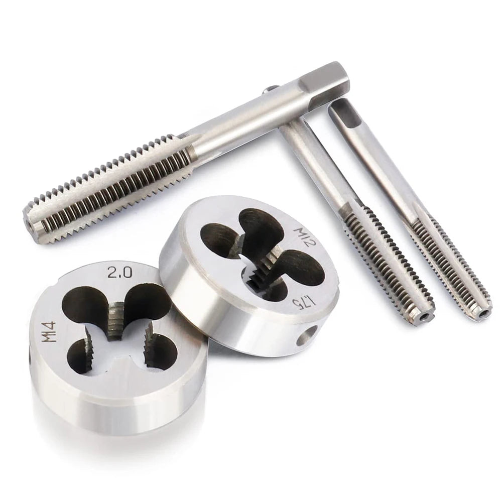 Rimoody 110-teiliges Gewindebohrer- und Sterbenlagerstahl-Titan-Werkzeugset, metrische und standardmäßige Gewindebohrer- und Matrizenhalter, Werkzeug- und Autoreparatur-Werkzeug-Set-Box