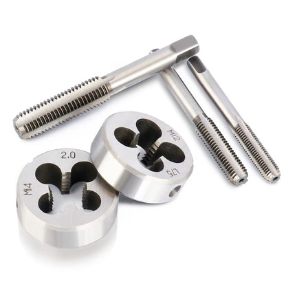 Rimoody 110-teiliges Gewindebohrer- und Sterbenlagerstahl-Titan-Werkzeugset, metrische und standardmäßige Gewindebohrer- und Matrizenhalter, Werkzeug- und Autoreparatur-Werkzeug-Set-Box