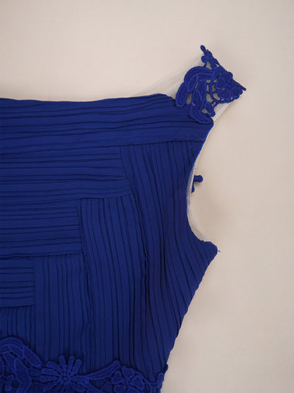 Mädchen Hochzeit Brautjungfer Kleid One Shoulder Elegante Guipure-Spitze Geraffte Chiffon Maxi Party Kleider Geburtstag Abend Abendkleid