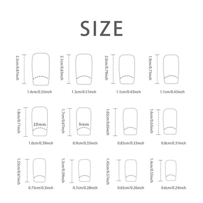 24 PCs Short French Simple Flower Pile Drill Nails with 1 Jelly Glue and 1 Nail File.