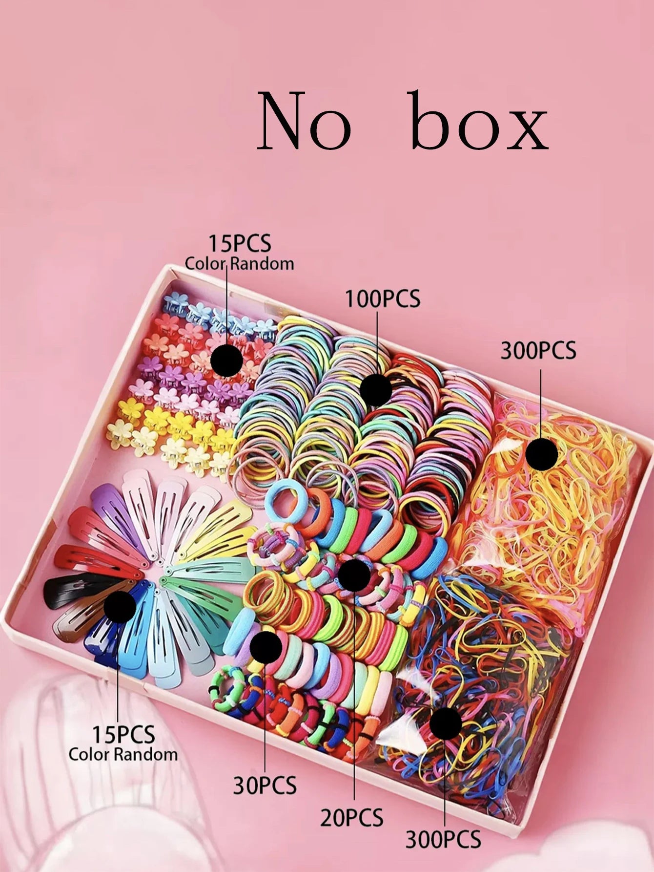 780pcs Girls Colorful Hair Bands Set Kids Hair Accessories  Elastic Hair Sets Children Ponytail Holder Scrunchies Baby Cute Head.