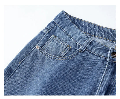 Mens Minimalist Loose Straight Wide Leg Denim Jeans 2025 Autumn Winter Retro Drape Comfortable Casual Pants Plus Size 38.