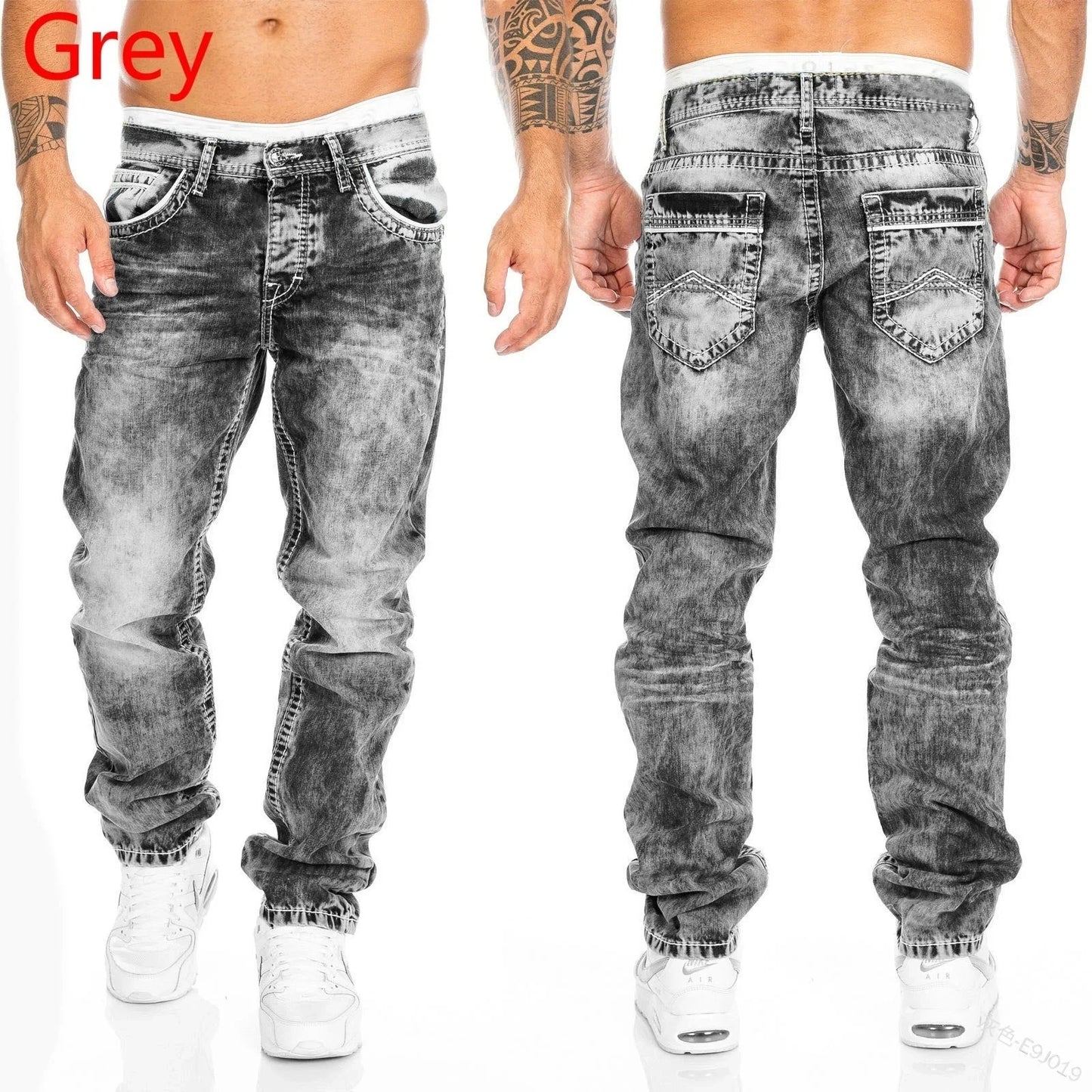 2024 NEW Mens Jeans Brands Straight Stretch Slim Jean Homme Pantalones Hombre Casual Pants Denim Trousers Baggy Jeans Black Blue.