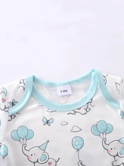 Unisex-Body für Neugeborene + Mütze + Hose, 3-teiliger Anzug für Jungen und Mädchen, niedlicher bedruckter einteiliger Strampler mit Rundhalsausschnitt für alle Jahreszeiten.