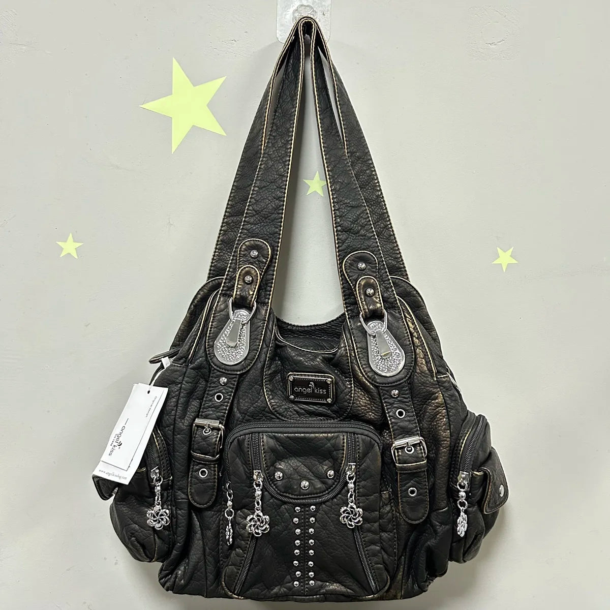 Angel kiss Bag Women Fashion Handbags PU Leather Shoulder Bags Female Satchel Big-capacity Shoulder Purse Bag bolsa feminina.