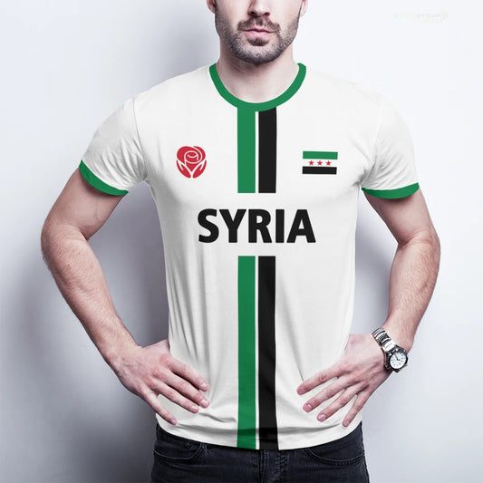 New Syria Football Jersey Men's Sports T-shirts Syrian Flag Street Oversized Tops Unisex Casual Graphic T-shirts Mens Gifts.