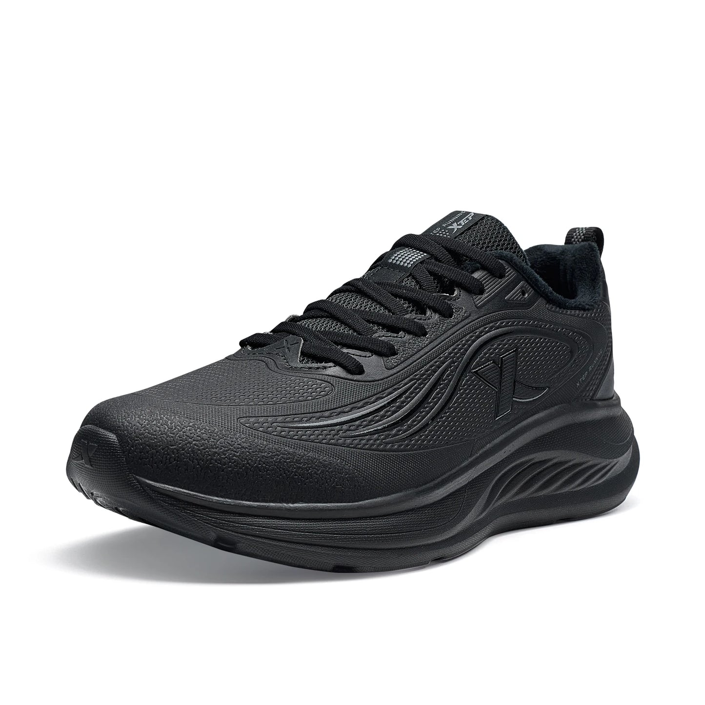 Xtep Running Shoes For Men 2024 Winter Stability Cushioning Lace Up Sports Shoes Keep Warm Jogging Soft Sneakers 876419370035