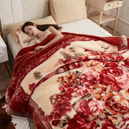 Double-layer Thick Plush Blanket Warm Skin Friendly in Winter Quilt Multiple Non Shedding Prints High Quality Bedding Article