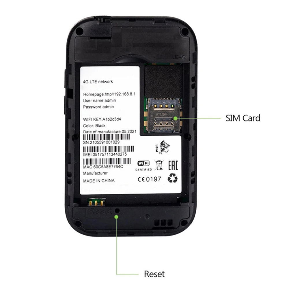 FM800 4G Lte WiFi Router Wireless 150Mbps Hotspot with SIM Card Slot Chip Portable Modem 3000mAh Mini Mobile Hotspot Plug & Play.