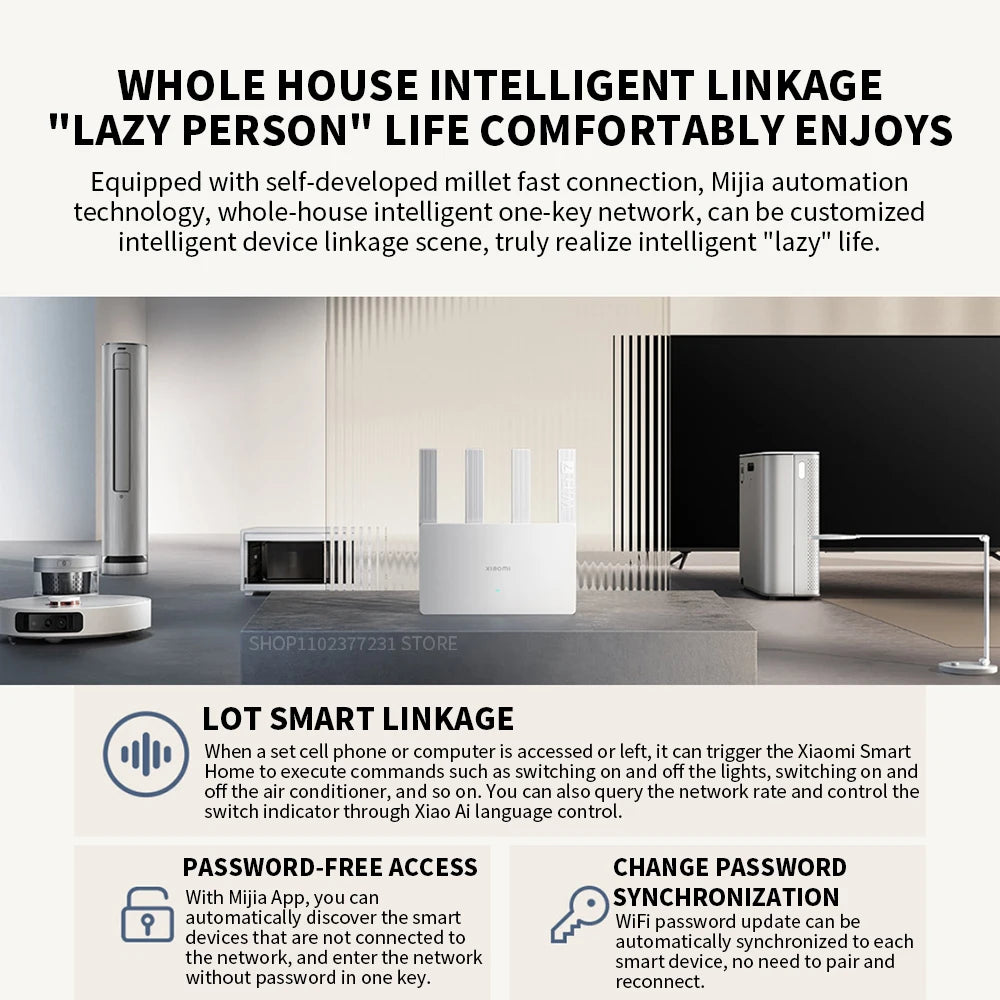 2024 Xiaomi Router BE3600 WiFi7 2.4/5GHz Duan Bands 160Mhz 3570Mbps Mesh Networking Gaming Acceleration 2.5G Ethernet Port.