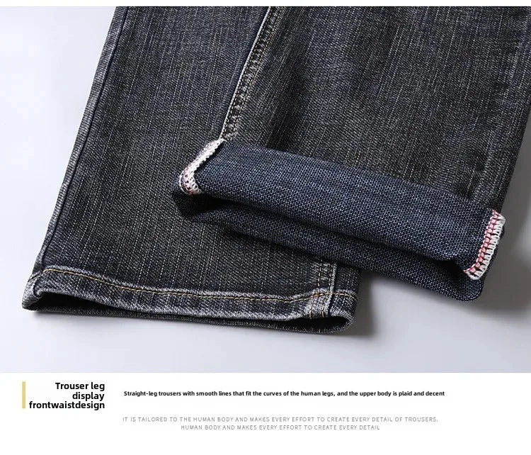 Lee Dex Jeans Herren Herbst/Winter Dicke, gerade Beine, lockere Passform, lässige Business-Hose, schlankmachend, glättet Ihre Silhouette-Hose