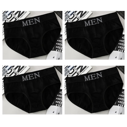 4pcs Mens Sexy Briefs Teenager Sport Underwears Plus Size Fat Men's Underpant Panties Students Breathable Fashion Casual Panties.