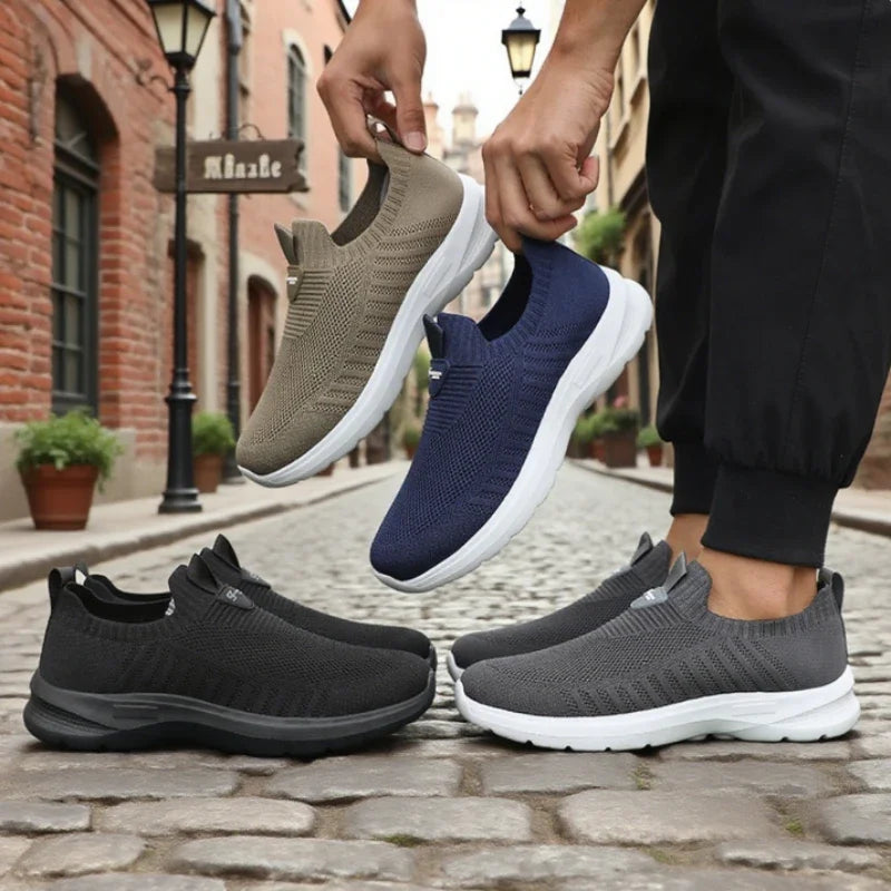 Men Mesh Running Shoes Casual Fashion Breathable Outdoor Vulcanized Fitness Sneakers Lightweight Soft Soled Tennis Walking Shoes.