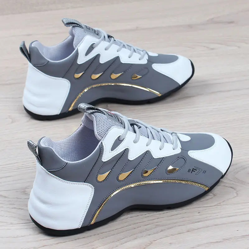 Luxury Men's Sneakers High Quality Leather Casual Shoes for Men Fashion All-match Sport Shoes Platform Comfor Men Running Shoes.