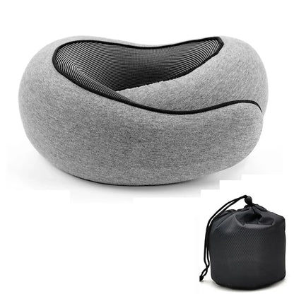 Travel Neck Pillow Memory Foam U-shaped Pillow Snail Style Travel Neck Support Portable Adjustable Soft Noon Break Sleep Pillows.