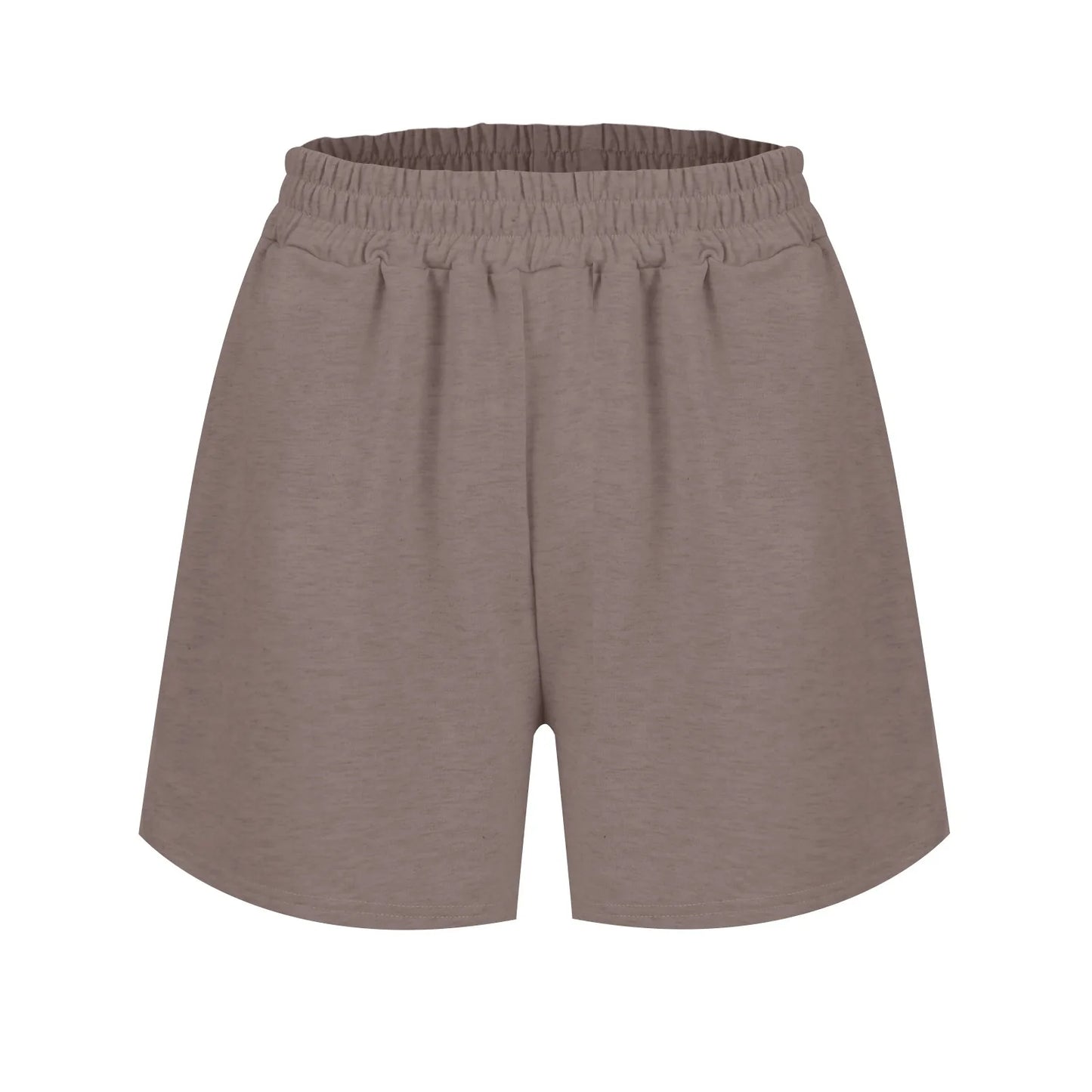 Plain Color Sports Shorts Casual Summer Comfortable And Soft Elastic High Waist Running Shorts With Pockets For Women