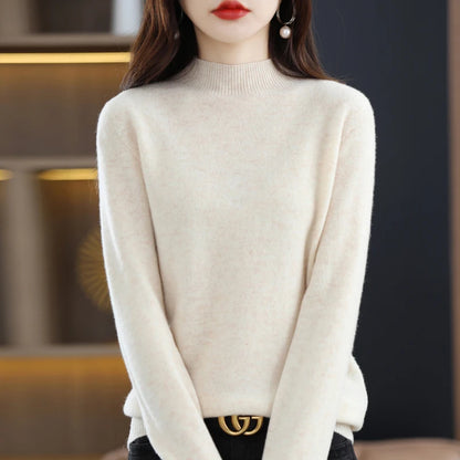 2025 Women's Casual Knit Tops Half-neck Pullover In Autumn And Winter New Cashmere Sweater Women's Coat 19 Colors
