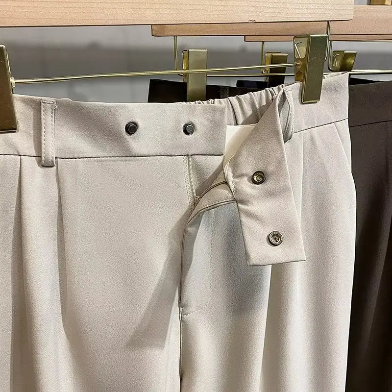 Luxury Fashion Straight Men's Casual Pants Spring Summer New Korean Suit Pant Harem Business Formal Male Trousers Trendy Brand.