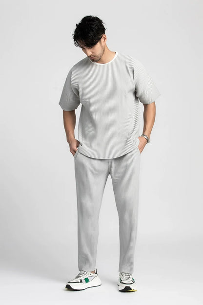 Miyake Pleated Pants For Men Casual Pants Men Japanese Streetwear Men Fashion Japanese Style Trousers Baggy Pants Wild Trousers.