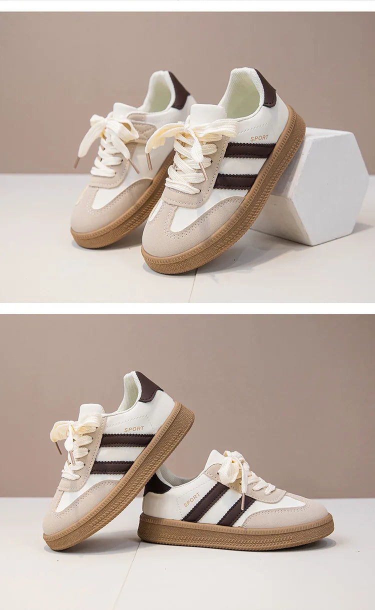 Autumn Girls Causal Shoes New Pu Leather Outdoor Sports Non-slip Childrens Boy Sneakers Luxury Soft Kids Sports Shoes Size 26-37.