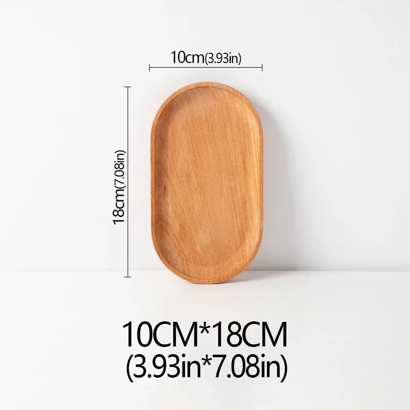 Wood Beech Plate Fruit Plate Oval Pallet trays decorative Candy Rectangular Dessert Dinner Tableware Tray, Kitchen Accessories.