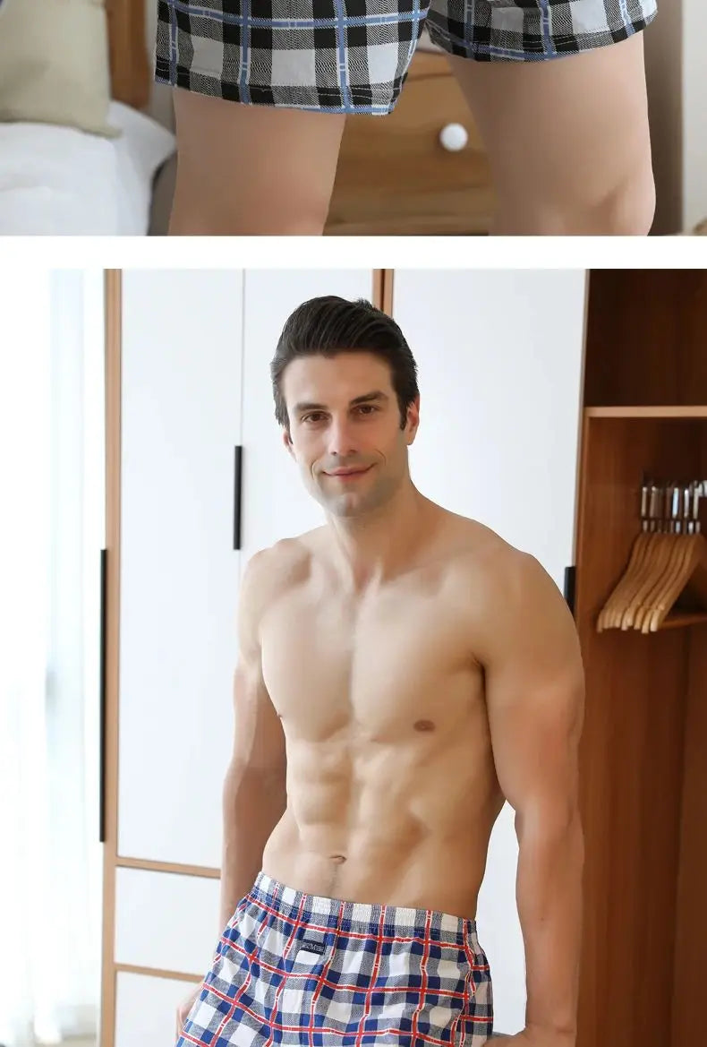 Plus Größe M-3XL männer Aro Hosen Baumwolle Gitter Unterwäsche Lose Hohe Taille Sommer Dünne Atmungsaktive Hause Shorts Beutel Unterhose