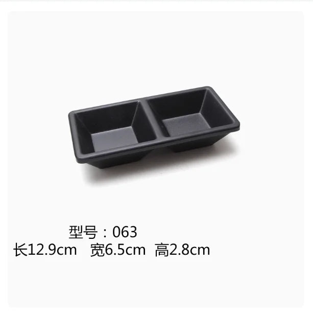 Hotpot Restaurant Melamine Tableware Black Frosted Dinner Plate Japanese Sushi Plates Not Easily Broken Snack Fruit Dishes