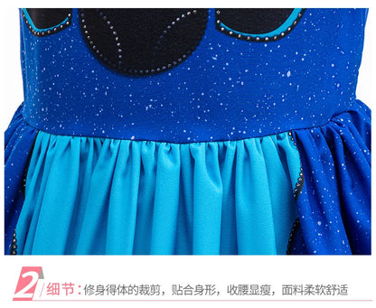 Baby Disney Film Stich Rolle Spielen Kostüm Sets Cartoon Niedliche Prinzessin Kleid Bühne Leistung Halloween Karneval Kinder Kleid.