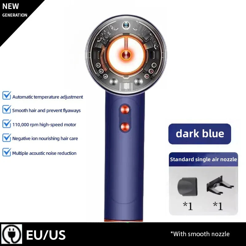 Professional Negative Ion High Speed Hair Dryer 220V Leafless Thermostatic Hair Dryer 1600W High Power Hair Dryer Styling Tool.