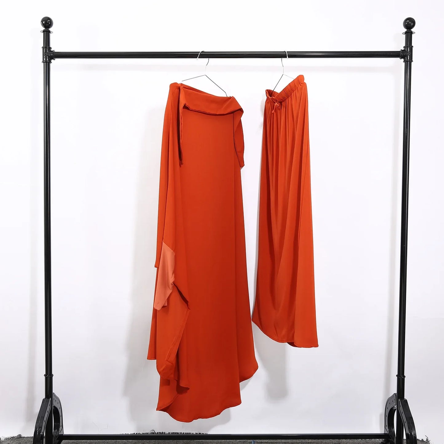 16 Colors 2 Pcs Set Ramadan Eid Modest Abaya Women Muslim Dress Hijab Suit Kaftan Robe Femme Musulmane Islam Caftan Kebaya Sets