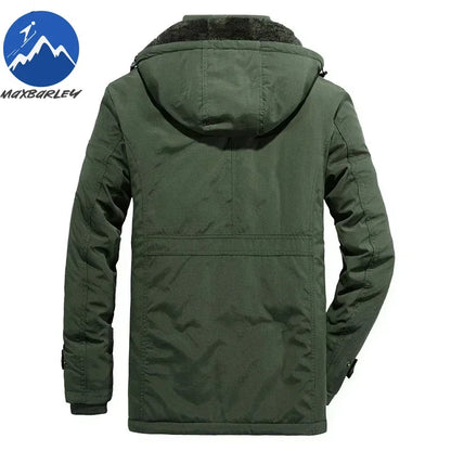 Winter Fleece Long Jacket Men Casual Thicken Warm Cotton Padded Jackets Man Fashion Hooded Outdoor Windproof Parkas Snow Coat.