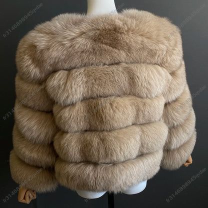 Damen Pelzmantel Damen Fuchspelzmantel Natürlicher Fuchsmantel Damen Werbeartikel Original echte europäische und amerikanische Modelle