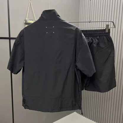 Casual Summer Sports Suit For Men Trendy Brand Short Sleeve Polo Shirt 2024 New Arrival Fashionable Mens Wear One Tower.