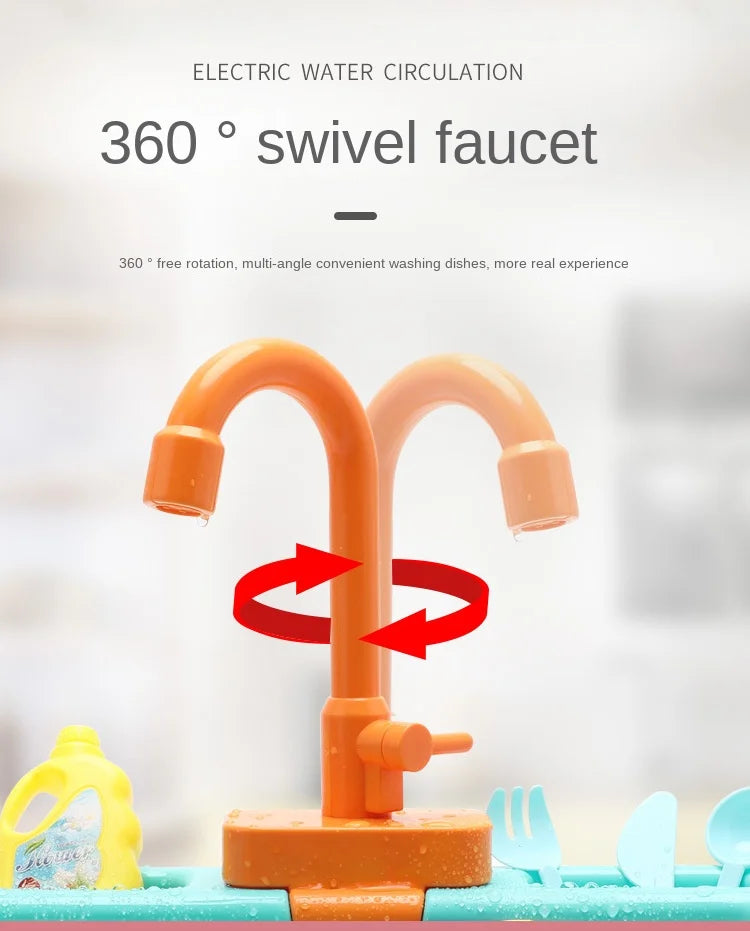 Kitchen Toy Plastic Dish Wash Sink Set Children Simulation Pretend Role Play Housework Kit Early Educational Toys for Children.