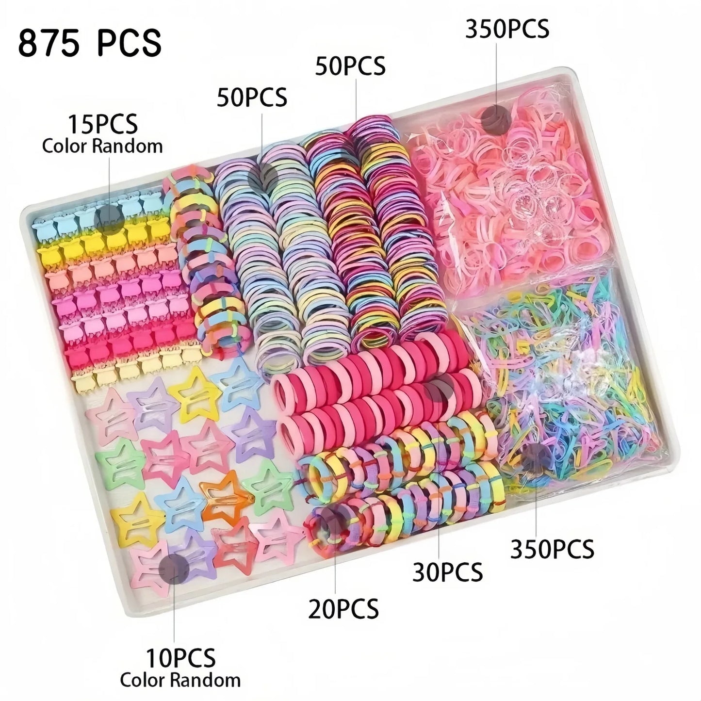 287-881PCS (The box is a shooting prop) Children's Hair Clips, Hair Scrunchies, Gift Claw Clips, Hair Accessory Set, Gift Box, P.